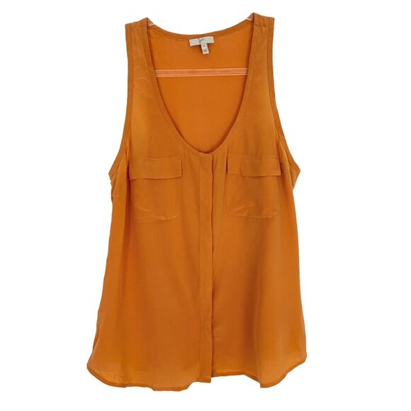 JOIE 100% Silk Tank Blouse XS Light Orange Scoop Neck Lightweight Top EUC B38 - Picture 2 of 6